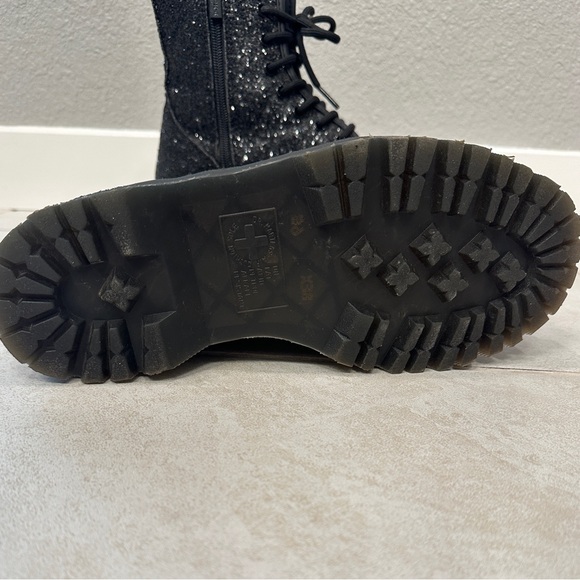 Dr. Martens Black Sparkle Combat Boots - Picture 7 of 8